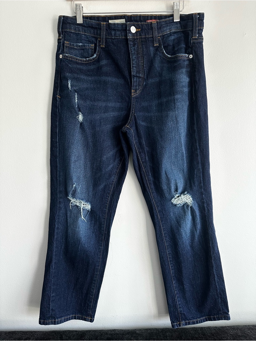 Pilcro Anthropologie The Borrowed Distressed Straight-Leg‎ Jeans Size 29